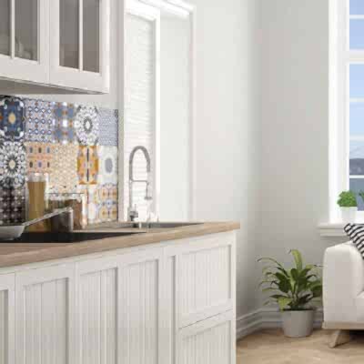 Marrakech patchwork tiles as a kitchen splashback