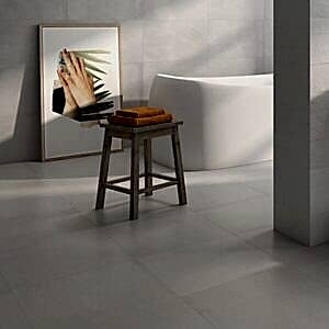 matt white floor tiles