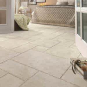 white stine effect floor tiles
