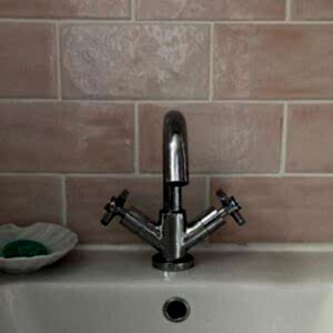 Customer bathroom with pink Gamma metro tiles