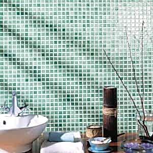 Green Mosaic Tiles - Room Setting