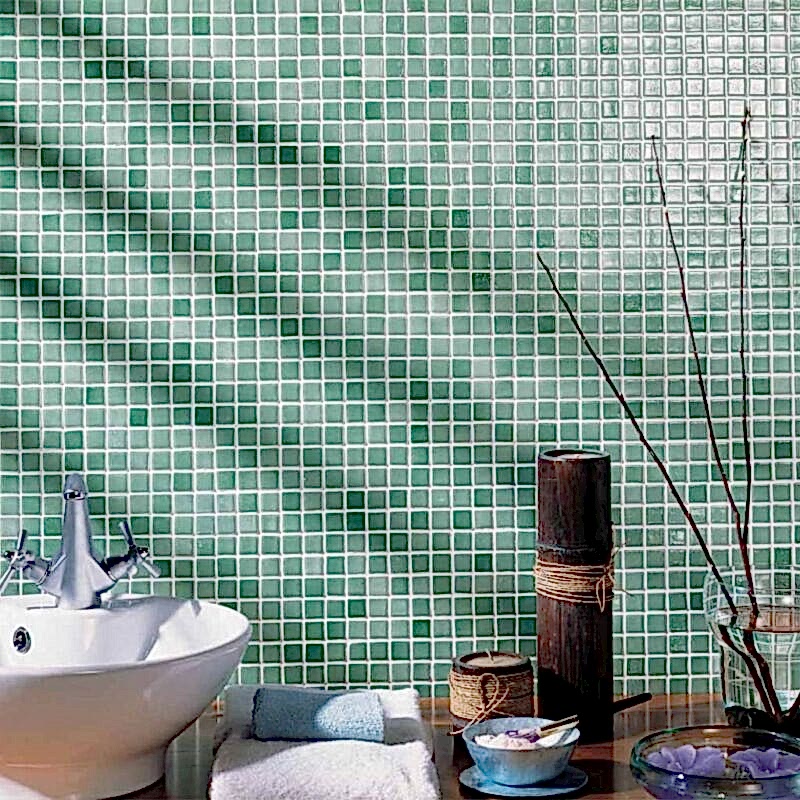Green Mosaic Tiles - Room Setting