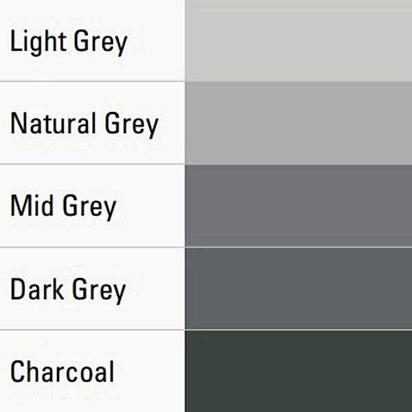Grout Chart 3000 - Light Grey, Natural Grey, Mid Grey, Dark Grey, Charcoal silicone Sealant