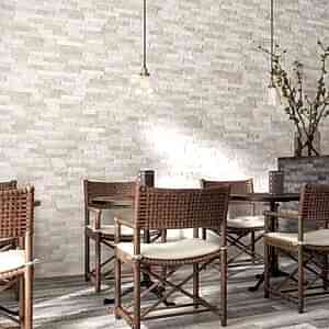 Ordino White Split Face Tiles
