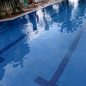 R11 Anti Slip Outdoor Mosaic Floor Tiles - Mid Blue Tiles
