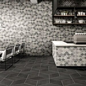 Scale Slate Grey Scallop Shape Tiles