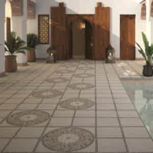 Trevi Decorative Outdoor Mosaic Tiles - Room Setting