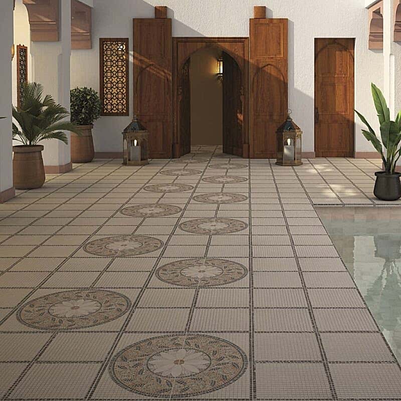 Trevi Decorative Outdoor Mosaic Tiles - Room Setting