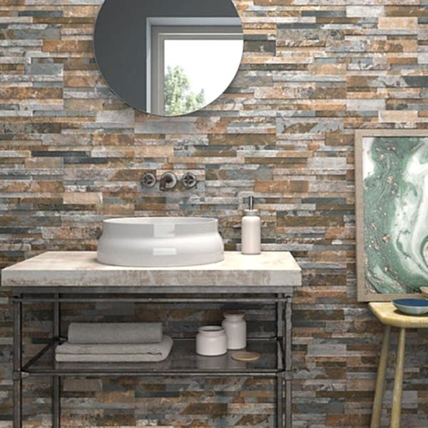 Cross Magma Porcelain Split Face Tiles