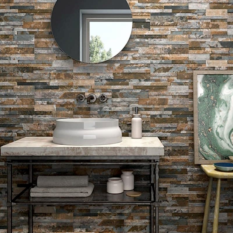 Cross Magma Porcelain Split Face Tiles