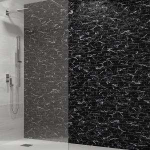 Dorset Black Marble Effect Wall in a bathroom