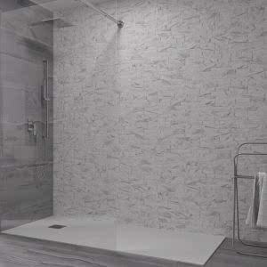 Dorset Porcelain White Marble Wall Tiles in a bathroom setting