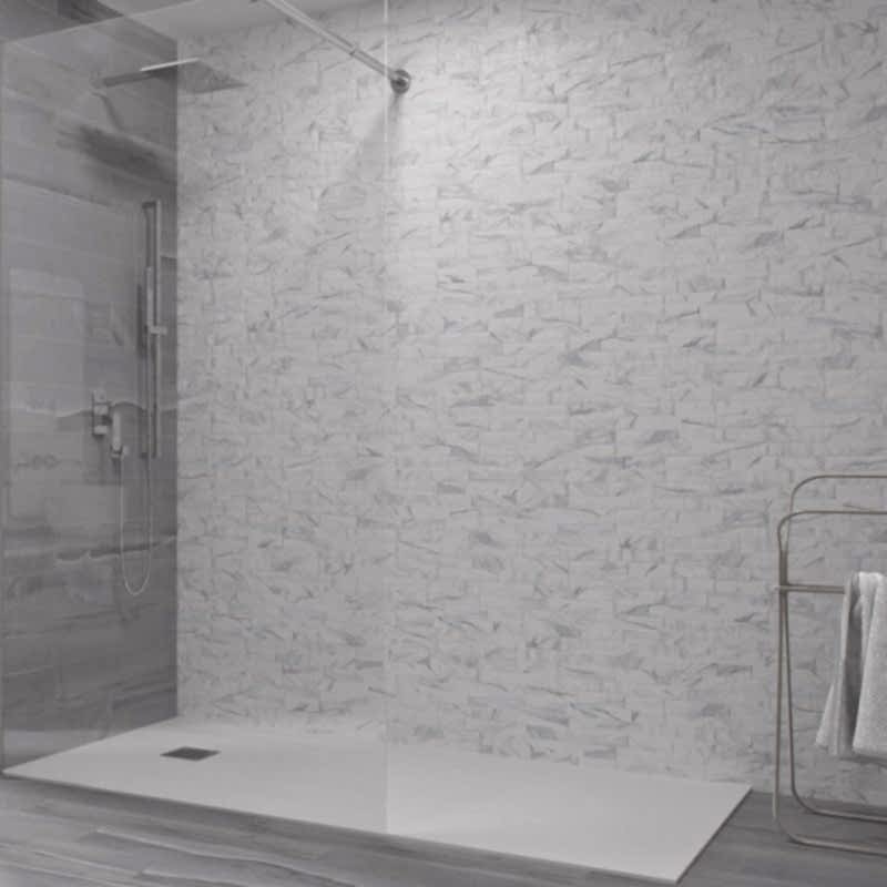 Dorset Porcelain White Marble Wall Tiles in a bathroom setting