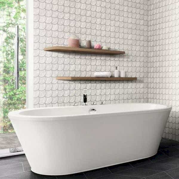 Scale White Scallop Shell Tiles