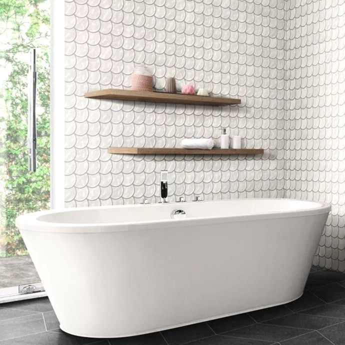 Scale White Scallop Shell Tiles