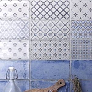 Vita Blue and White Pattern Tiles - detail