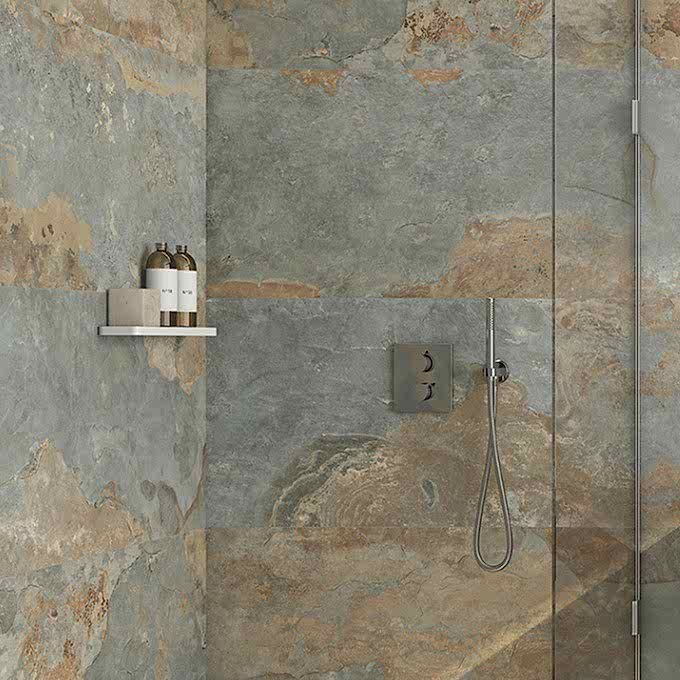 Cumbria Light Grey Slate Effect Floor Tiles 30x60cm