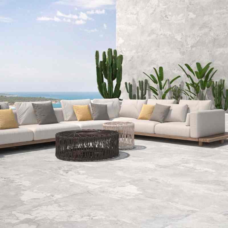 Cumbria White Slate Effect Porcelain Floor Tiles