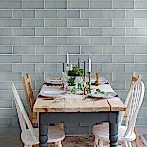 Alba Turquoise Tiles in a dining room setting