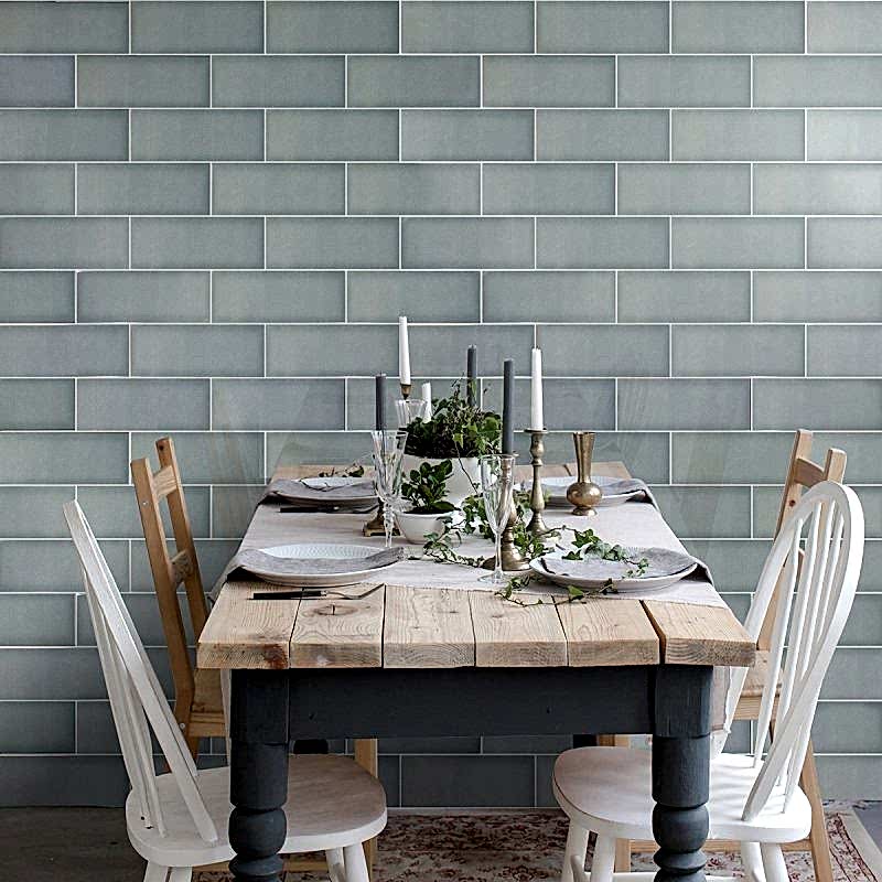 Alba Turquoise Tiles in a dining room setting