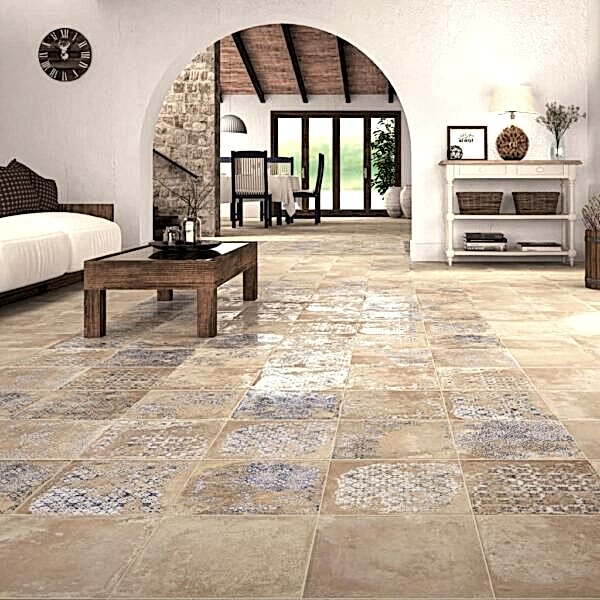 Antigua Beige Country Tiles - Room Setting