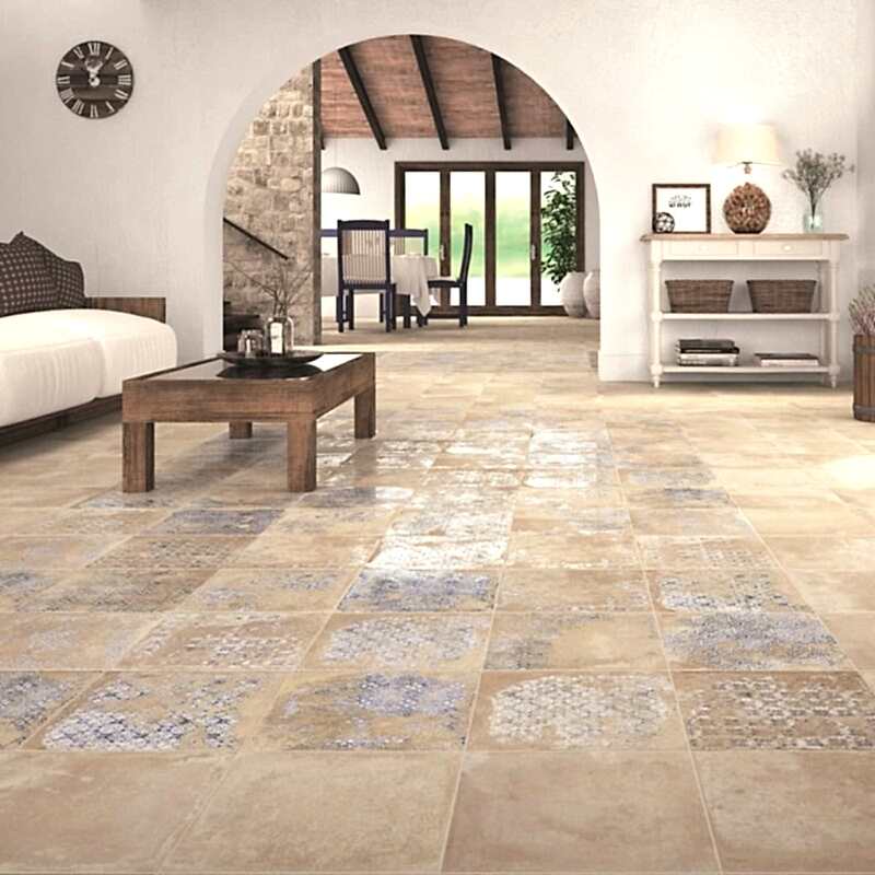 Antigua Beige Country Tiles - Room Setting