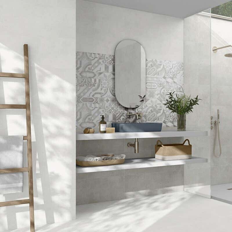 Alpha Matt White Porcelain Tiles - Room Setting