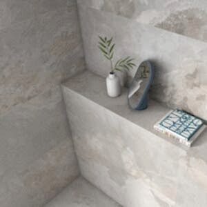 Borba White Slate Effect Tiles - Matt White Tiles