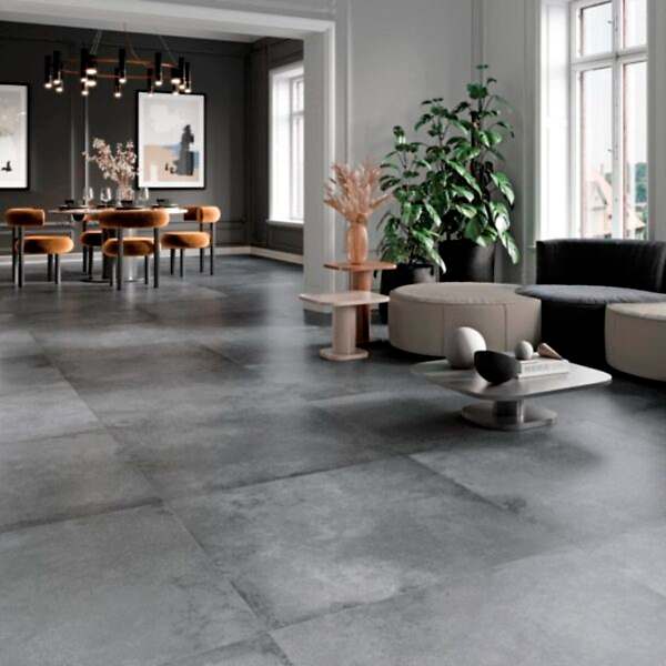 Alloy Porcelain Large Grey Tiles for Floors - Room Setting