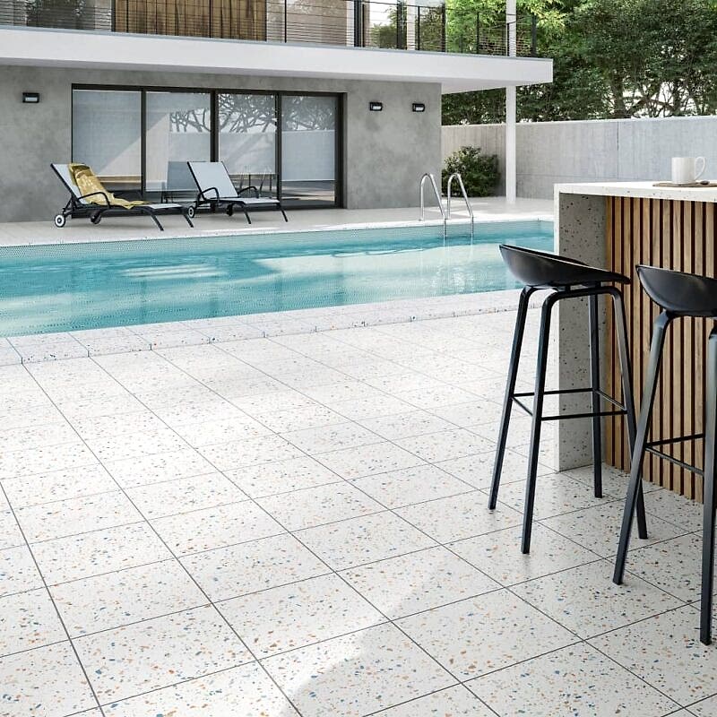 Carnival Cream Terrazzo Tiles - Room Setting