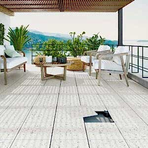 Carnival White Terrazzo Floor Tiles – Matt