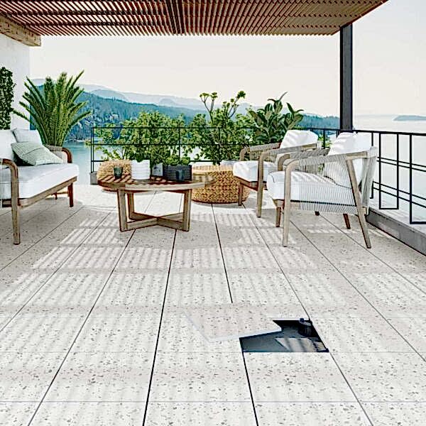 Carnival White Terrazzo Floor Tiles – Matt