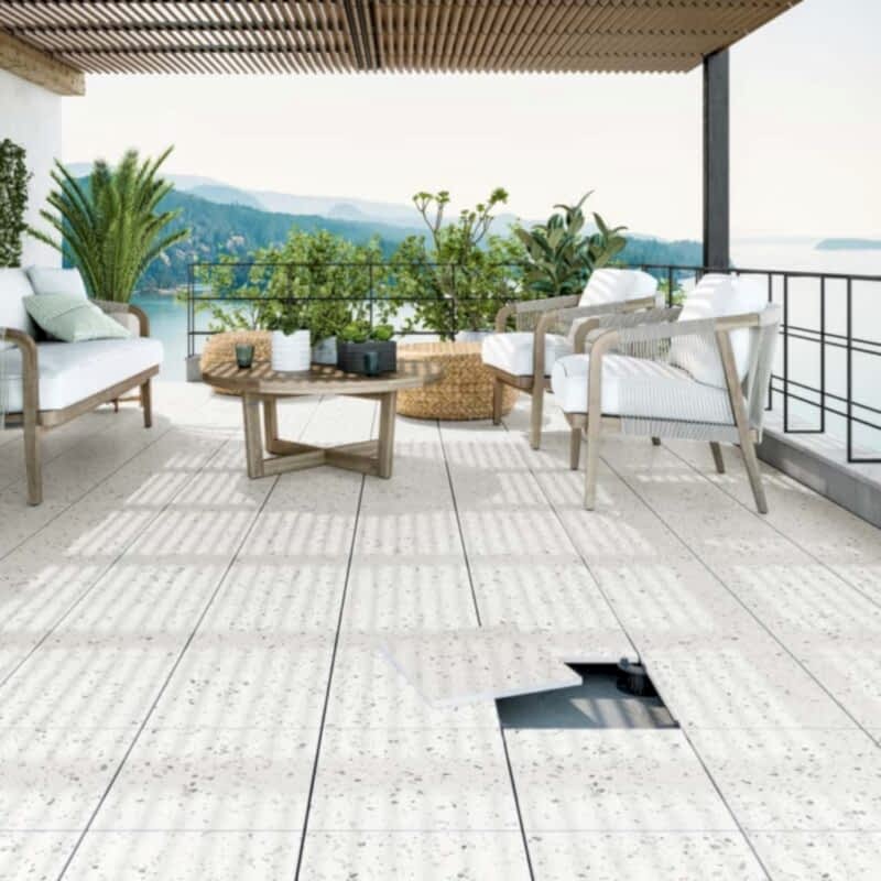 Carnival White Terrazzo Floor Tiles – Matt