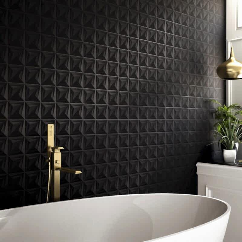 Delta Black Triangle Tile Pattern - Room Setting