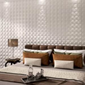 Delta White Triangle Tiles - Room Setting