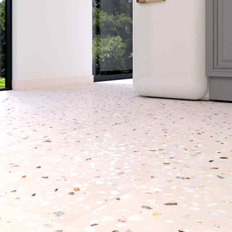 Doria Beige Terrazzo Porcelain Tile - Rectified - Room Setting
