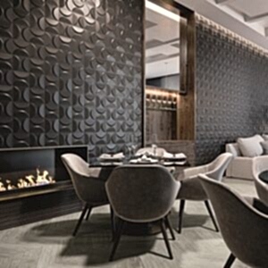Eclipse Black Avant Garden Tiles - Room Setting