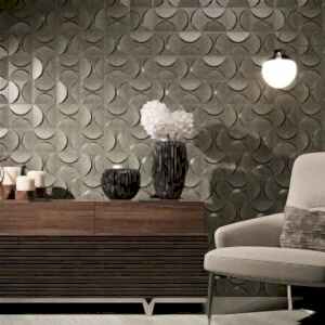 Eclipse Iron Metallic Effect Wall Tiles - Room Setting