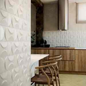 Eclipse White Statement Tiles - Room Setting