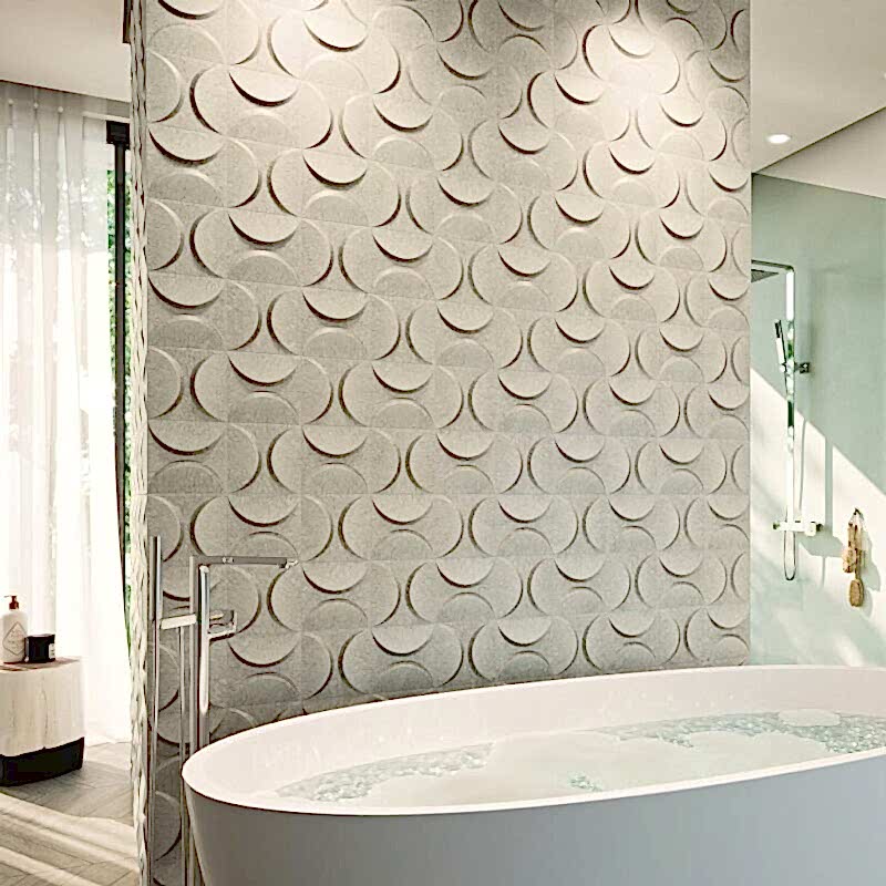Eclipse Zinc Metal Effect Tiles - Room Setting