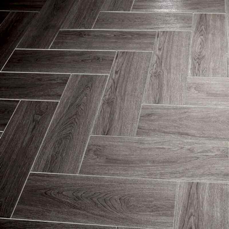 Fronda Dark Grey Ceramic Wood Tiles