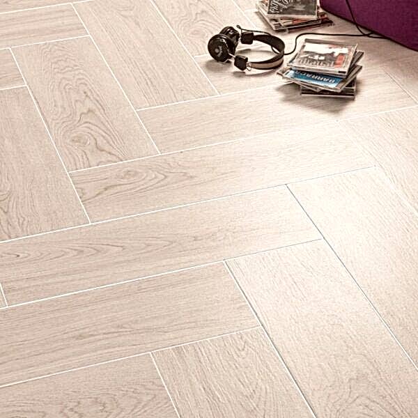 Fronda Grey Wood Effect Herringbone Tiles