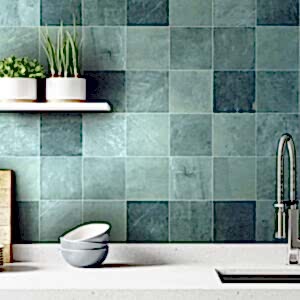 Bali Teal Bathroom and Kitchen Tiles - Room Setting