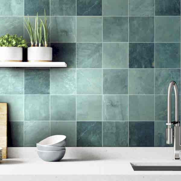 Bali Teal Bathroom and Kitchen Tiles - Room Setting