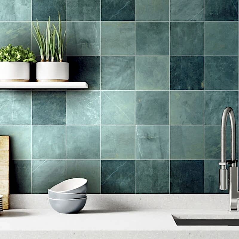 Bali Teal Bathroom and Kitchen Tiles - Room Setting