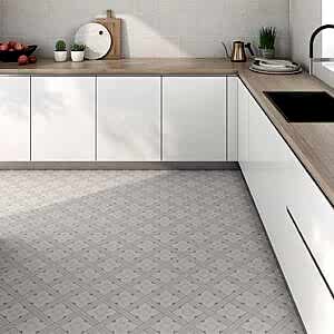 Kilburn Grey and White Patterned Tiles