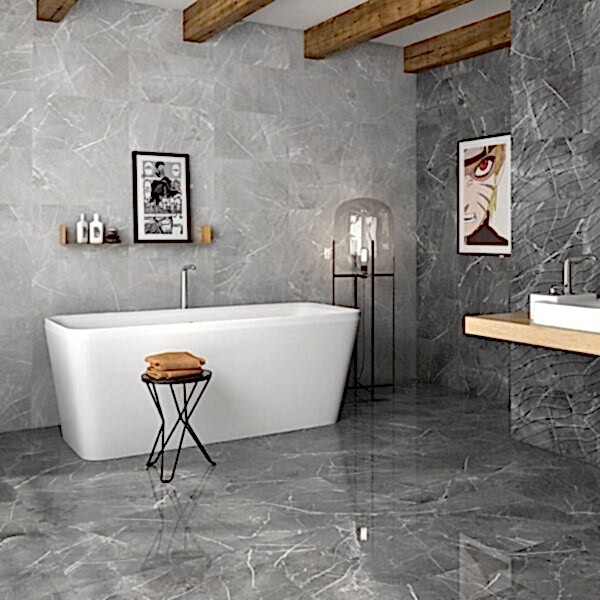 Navia Grey Shiny Floor Tiles