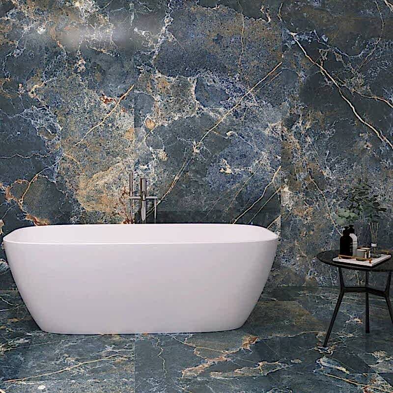 Icaro Marble Effect Blue Porcelain Tiles