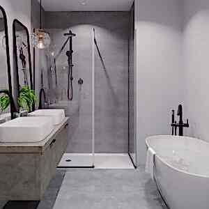 Adonis Steel Slate Effect Floor Tiles – Matt, Porcelain, Rectified - Room Setting