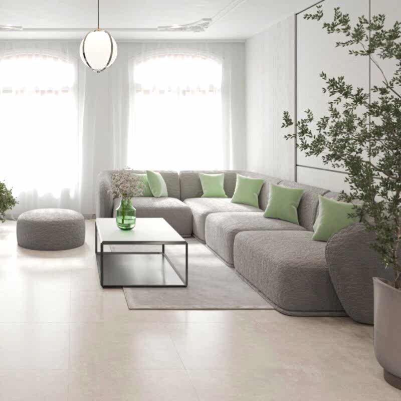 Jude Grey Concrete Porcelain Tiles – Matt, Rectified - Room Setting